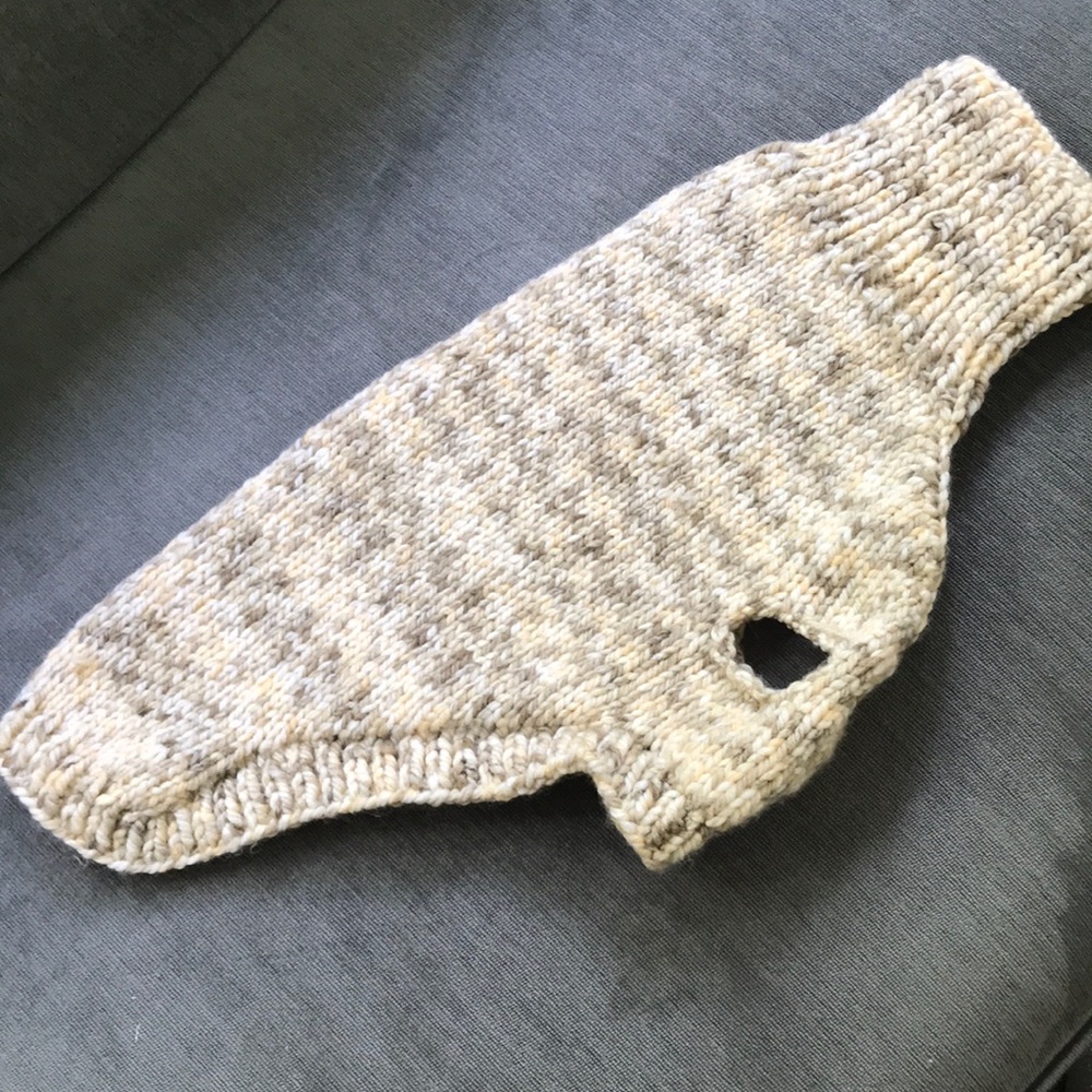 Hand knit custom dog coat / vest sweater